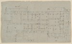 Kassel, Chattenburg, skizzierte Werkzeichnung zum Fundament im westlichen Teil des südlichen Längsflügels, Grundriß (recto); Reinzeichnung der Skizze, Grundriß (verso)