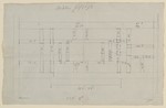Kassel, Chattenburg, skizzierte Werkzeichnung zum Fundament des westlichen Eingangsflügels, Grundriß (recto); drei Grund- und drei Aufrißskizzen, nicht zur Chattenburg gehörig (verso)
