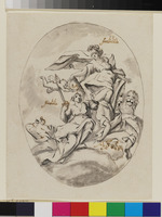 Entwurf für ein Deckenbildnis mit Fortitudo (Tapferkeit), Justitia (Gerechtigkeit) und Pax (Frieden)