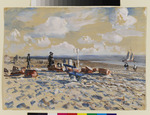 Strand auf Norderney mit Segelboot