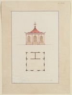 Kassel-Wilhelmshöhe, Mulang (?), Entwurf zu einem Chinesischen Pavillon, Grund- und Aufriß