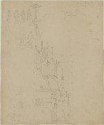 Hildesheim, Hostienmonstranz, Detailskizzen (recto und verso)