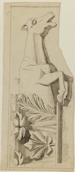 Freiburg i. Br., Münster, Wasserspeier am Langhaus, Skizze, Ansicht