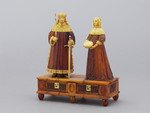 Bernsteinkästchen mit den Statuetten des Großen Kurfürsten Friedrich Wilhelm von Brandenburg und seiner Gemahlin Louise Henriette von Oranien