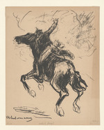 Soldat auf galoppierendem Pferd