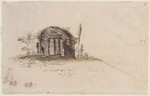 Entwurfsskizze zu einem ruinenhaften Rundtempel, perspektivische Ansicht