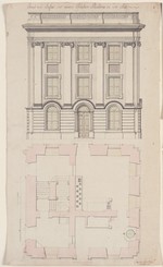 Kassel, Karlsaue, Orangerie, Bauaufnahme des Küchenpavillons, Grund- und Aufriß