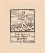 Exlibris Prof. Dr. Adolf Strack, gestiftet von Kommerzienrat Wilhelm Gail
