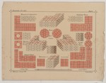 Studienblatt mit verschiedenen Mauerverbänden, Aufriß, Draufsicht, perspektivische Ansicht