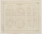 Studienblatt mit geometrischen Konstruktionszeichnungen