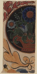 Twiste, ev. Pfarrkirche, Detailentwurf für die farbige Fassung der Orgelempore