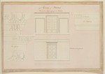 Beberbeck, Gestüt, Fürstenhaus, erstes Obergeschoß, Entwurf zum Vestibül, Wand- und Gesimsrisse