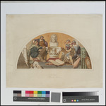 Kassel, Gemäldegalerie (Neue Galerie),Entwurfszeichnung der Lünette der Eklektiker mit Darstellung des Malunterrichts der Schule der Eklektiker und der Akademie der Incimminati in Bologna