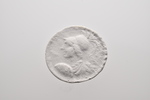 Abguss: Apollon (Kasseler Apollon?) im Profil mit Bogen und Zweig, Kupfermünze Berlin (ex Löbbecke 1906)
