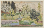 Landschaft mit Teich, verso: Porträtkopf