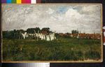 Mecklenburgische Landschaft mit dem Städtchen Schwaan, Skizze