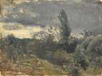 Landschaft mit Pappeln im Sturm