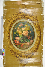 Füllstück mit Blumenstillleben in ovalem Medaillon