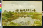 Landschaft mit Teich bei Dachau