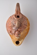 Plastische Lampe mit Satyrkopf