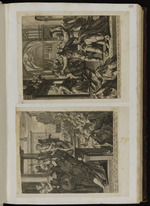 39 ½ | Ein Ecce homo. Exivit ergo – crucifige: Joh. 19. / Die Steinigung Christi im Tempel. Judaei Christum – exivit. Joh. 19. | d. Vos inv. J. Sadler sc. et exc. 1582.