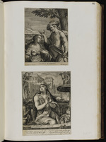 44. | Daßelbe Stuck ... unten: Maria? Rabboni. / Eine seufzende und ... veteratores – corda sciat. | Hans v. Ache pinx. Hans Sadeler / sc. / M. Inv. et exc. H. B. sc.