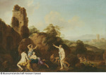 Ruinenlandschaft mit badenden Nymphen
