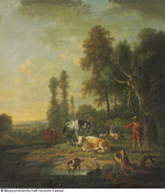 Landschaft mit Viehherde