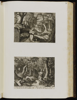 78. | Ein knieender seine ... Brust geschlagener Eremit /  Der auf den Knieen ... malesuada – ecce polis | R. Sadeler fec. & exc. / Mart. de Vos fig. Jo. Sadler sc.