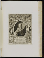 Francesco de Padoanis in einem Oval, umgeben von Girlanden und allegorischen Figuren