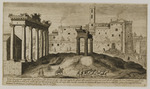 Der Tempel des Saturn und der Tempel des Vespasian auf dem Forum Romanum