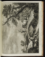 Landschaft mit Viehhirten auf einer Brücke