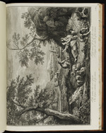Landschaft mit rastenden Schafhirten und Segelboot im Hintergrund