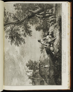 Landschaft mit Hirtenfamilie an einem Gewässer