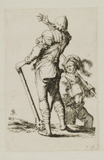 Soldat mit Morgenstern, dahinter ein weiterer Soldat