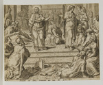 Petrus und Johannes erzählen den Jüngern von den Geschehnissen