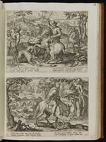 51 | 3. la Chasse aux loups; avec 4 vers: Hic currente lupo / – praeda cruentis / 4  ______; avec 4 vers: Cautus ovem – / occiditur ictu | Jo. Stradanus | Car. Collaert.