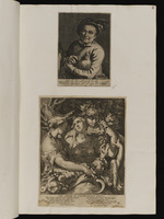 13. | Ein Bauer, der ein Huhn in den Armen hält / Eine Venus, Ceres und Bachantin; ... dolique locum | H. Bloemaert pinx. C. Bloemaert sc. / Abr. Bloemaert inv. Corn. Danckerts / exc.