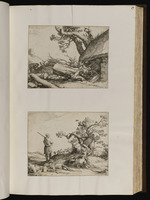 34 à 39. | Zwölf numerirte Blätter von Landschaften. | Abr. Bloemaert inv. F. B. / filius fec. N. Visscher exc.