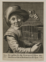 Knabe mit Vogelkäfig