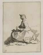Sitzende junge Frau
