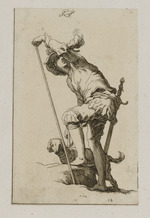 Junger Soldat mit Hund