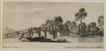 Landschaft mit Brücke über einen Fluss