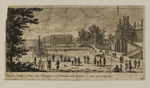 Schloss mit Bassin und Springbrunnen davor