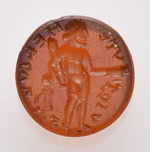 Herakles/Hercules mit Keule, Löwenfell und Schale