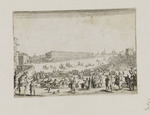 Pferderennen auf dem Platz vor dem Palazzo Pitti in Florenz