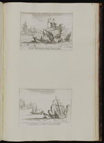 86.87. | Quatre pieçes des vaisseaux sur mer avec leurs noms renvoyés / au bas par lettres alphabétiques.