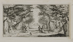 Waldlandschaft mit Lautenspieler und Paar