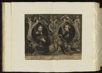 Doppelporträt von Peter Paul Rubens und Anton van Dyck in einem allegorischen Rahmen
