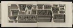 Verschiedene Kapitelle und andere ornamentale Details verglichen mit Le Roy